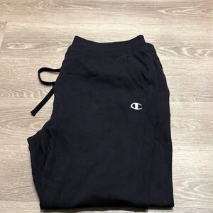 Champion Black Kids Joggers with White Logo